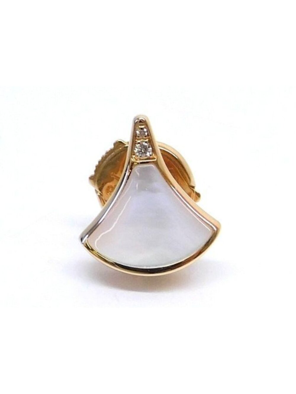 Bvlgari Diva Single Earrings 18K Pink Gold Shell Diamond